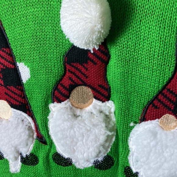 Merry Christmas by Poof! Santa Christmas Sweater Gnomes Size Large - Picture 10 of 11